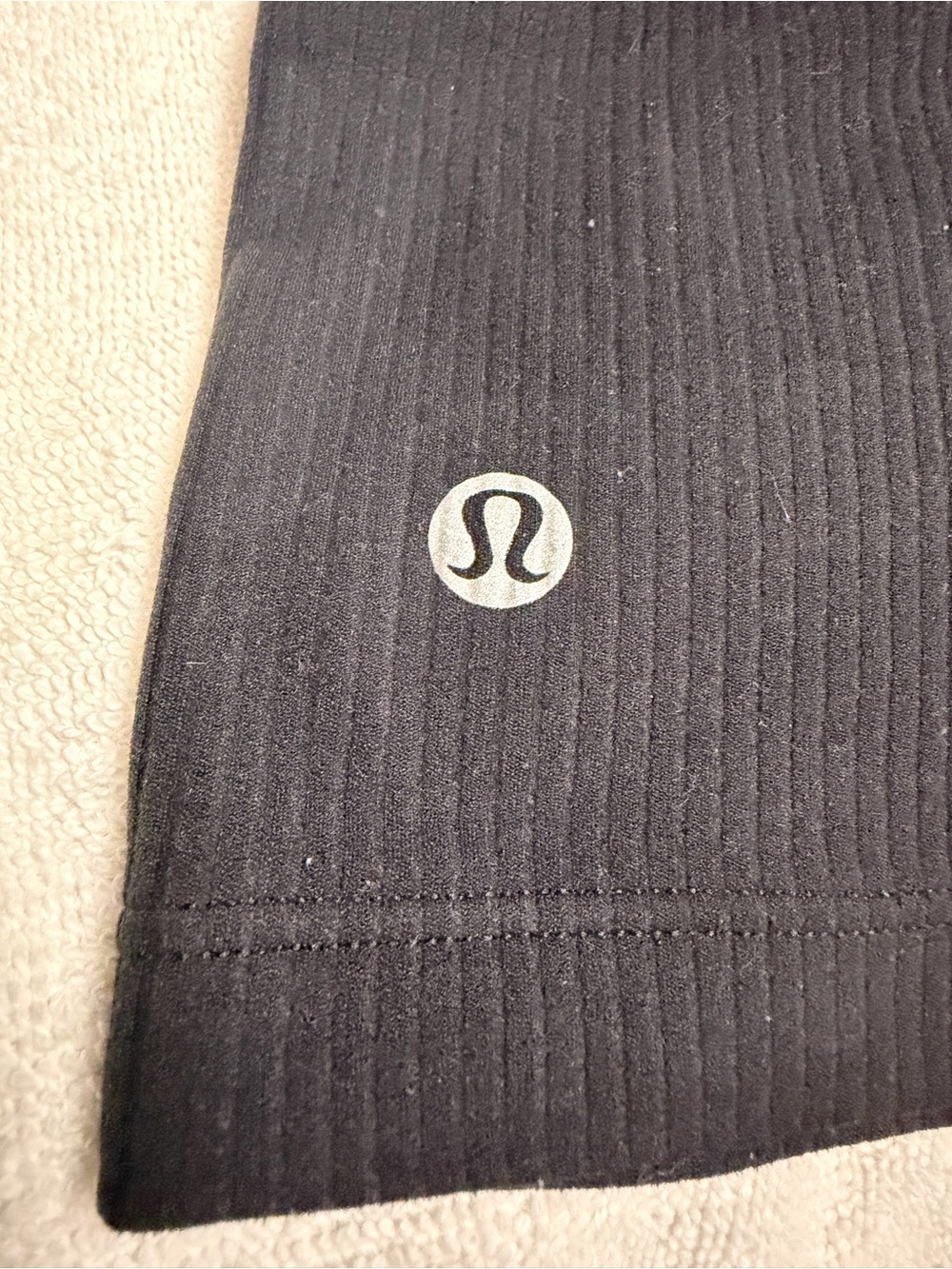 Lululemon Black Ribbed Nulu Asymmetrical Yoga Bra Top